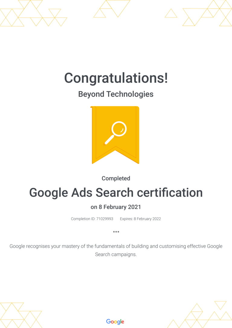 google-ads-search-certification-beyond-technologies